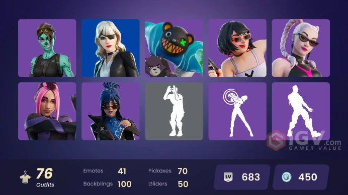 [ALL PLATFORMS]-76 SKIN-45 Paid-77 Pickaxes -41 EmoteS-48 Gliders-Son Goku-Darth Vader-Astra-Xenomorph-Mogul Master-Ghoul Trooper-FULL ACCESS-