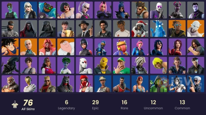 [ALL PLATFORMS]-76 SKIN-45 Paid-77 Pickaxes -41 EmoteS-48 Gliders-Son Goku-Darth Vader-Astra-Xenomorph-Mogul Master-Ghoul Trooper-FULL ACCESS-