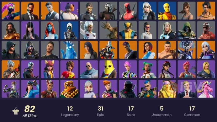 [PC/XBOX] 82 skins · 19 paid ≈ 23,100 V-Bucks | Cloud Striker Blue Team Leader Trilogy Point Patroller John Wick Sultura Eternal Knight Firebran