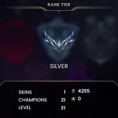 [EUW] S15! - SPLIT 3 - Silver 3 -76LP- - 1Win - 1Lose - Placements - 4K Be - Safe - Instant Delivery
