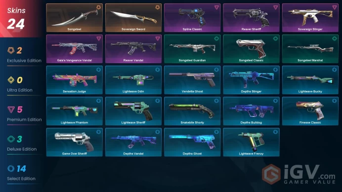 EU 24 skins / Sovereign Sword / Songsteel / Reaver Sheriff / Gaia's Vengeance VandalZka1347