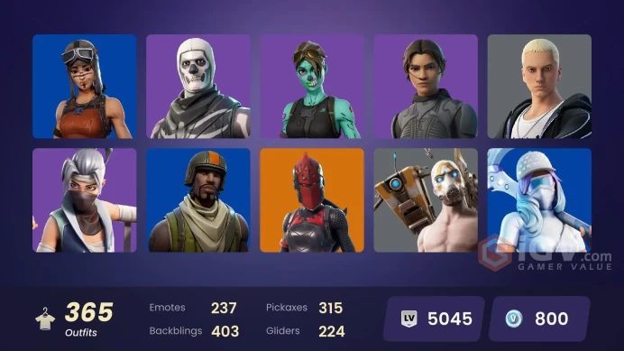 ALL PLATFORMS-365 Skin-342 pickaxes-237 Emote-Merry Mint Axe-Unchained Ramirez-Aerial Assault Trooper-Backlash-Black Widow-Spike-Renegade Raider
