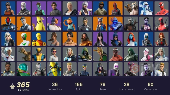 ALL PLATFORMS-365 Skin-342 pickaxes-237 Emote-Merry Mint Axe-Unchained Ramirez-Aerial Assault Trooper-Backlash-Black Widow-Spike-Renegade Raider