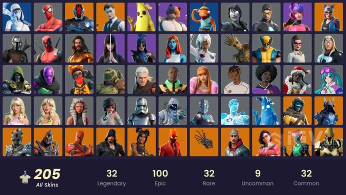 ALL PLATFORMS | 205 Skins | Gold Meowscles | Gold Brutus | Gold Midas | Trilogy | Subzero Cryptic | Point Patroller | Cloud