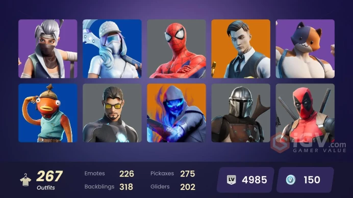 [ALL PLATFORMS]-267 Skin-292 Pickaxes-226 Emotes-202 Gliders-Heron Stance Hero-LeBron James-Leviathan Axe-Kuno-Dynamo-Fishstick-FULL ACCESS-