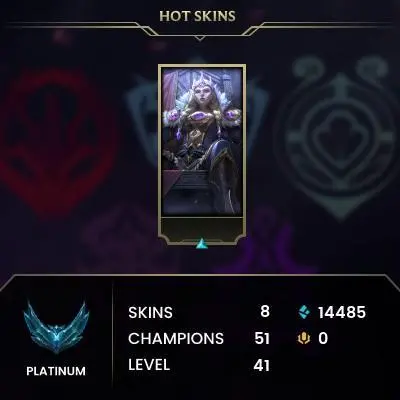 EUW / PLAT 4 %56wr / 51 Champ / 8 Good Skins/ 14.4K BE / HONOR 4 / S11 ACC / HANDMADE / 41 LVL / FULL ACCES / LIFETIME WARRANTY / CHEAP