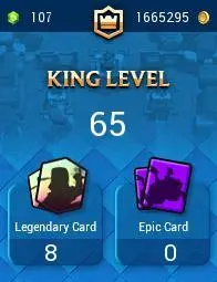 VIP CR LVL 65 | RARE EMOTES | EVO 18 | CARDS LVL14: 111 / LVL15: 30 | EMOTE 102 | WONS 14117 | KT 15 | TROPHY 8387 | SKIN TOWER 22 | INSTANT DEL