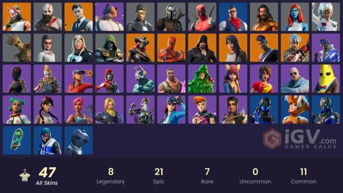 [XBOX/PC/PSN/NINTENDO]47 Skins - Kratos - Prodigy - Point Patroller - Trilogy - Tart Tycoon - Blue Striker - Carbon Commando MM87