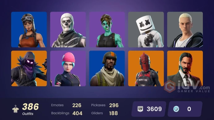 [PSN/XBOX/PC] 387 skins | Renegade Raider | Aerial Assault Trooper | Wildcat | Psycho Bandit | Master Chief | Renee | Arcane Vi | Andre | 0 VB
