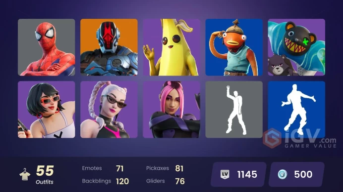 [PSN/XBOX/PC] 55 skins | OG STW | Sultura | Shady Doggo | Trilogy | Cloud Striker | Carbon Commando | Aloy | Sentinel | Ronin | Malik | 500 VB