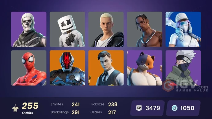 [PSN/XBOX/PC] 255 skins | Travis Scott | Astro Jack |Gold Meowscles |Gold Brutus |Gold Midas |Subzero Cryptic |Snake Eyes | Lina Scorch | 950 VB