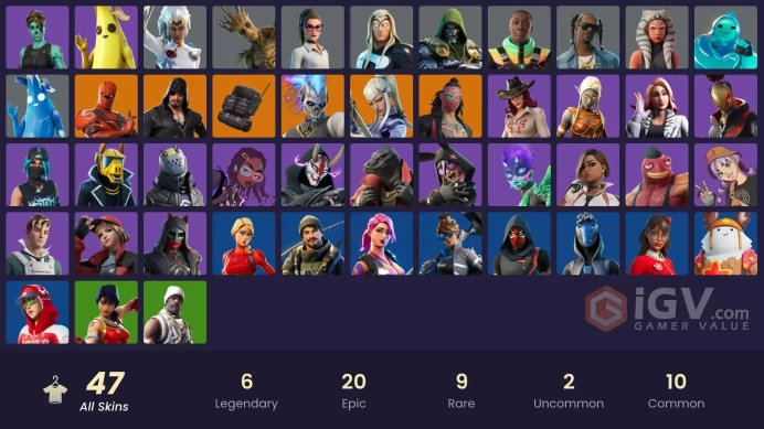 [PSN/XBOX/PC] 47 skins | Sultura | Catalyst | Kado Thorne | Blackheart | Hybrid | Mizuki | Renzo the Destroyer | Ahsoka Tano | Storm | 650 VB