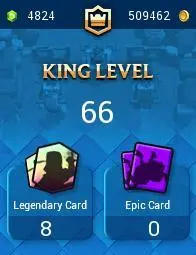 KT 11 | Level 66 |13 Evo Cards |(34 Cards LvL15 || 106 Cards LvL14) | 67 Emotes | 10 Tower Skins| Q636