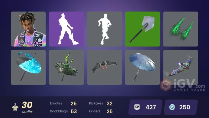 PC-PSN-XBOX 30 skins · ≈ 14,100 V-Bucks SPEND-Snoop DogG-Streetwear Spark Messi-Juice WRLD-Felina-Catwoman Comic Book Outfit-Santa DoggSanta Dog