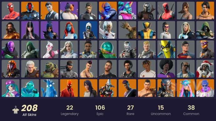 [ALL PLATFORMS]-205 Skin-  Cole OG - Son Goku -Hana-Lara Croft-Champion Kyra-Champion Siren-FULL ACCESS-
