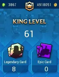 KT 15 | Level 61 |17 Evo Cards |(28Cards LvL15 ||96Cards LvL14) | 85 Emotes | 8 Tower Skins| Q634