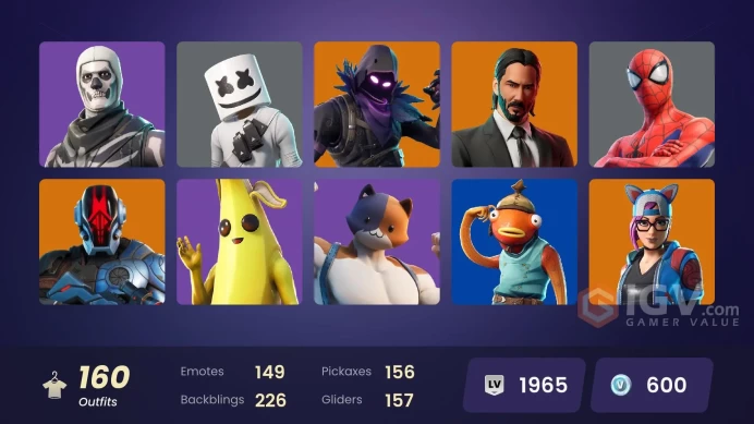 FA - 160 skins | OG STW | WORLD CUP | Cloud Striker | Naruto Uzumaki | Lina Scorch | Clutch | Grind | Point Patroller | Trilogy | Fixer |Prodigy