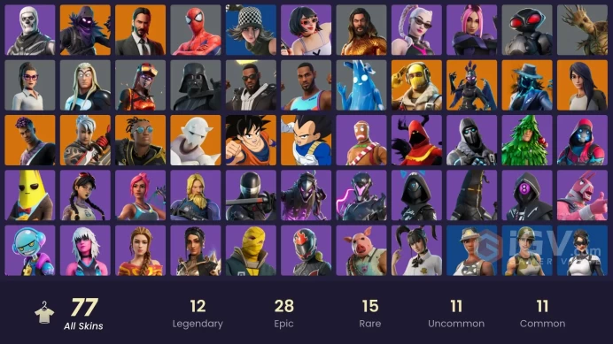 [ALL PLATFORMS]-76 Skin-60K V-B Spend--Dragon Balls-Deadeye-Raven-LeBron James-Skull Trooper-Snake Eyes-Jumpshot-Shady Doggo-FULL ACCESS