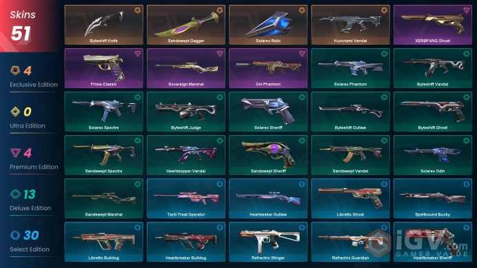 [NA] - SKINS 51 - KNIFE 3 - Solarex Relic - Byteshift Knife - Kuronami Vandal - XERØFANG Ghost - FULL ACCESS - INSTANT DELIVERY