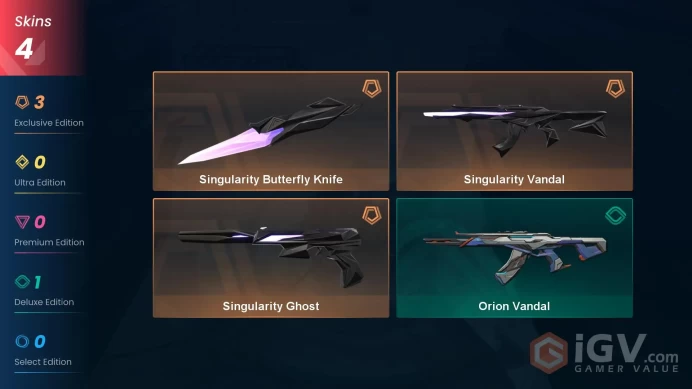 [NA] - SKINS 4 - KNIFE 1 - Singularity Butterfly Knife - Singularity Ghost - Singularity Vandal - FULL ACCESS - INSTANT DELIVERY