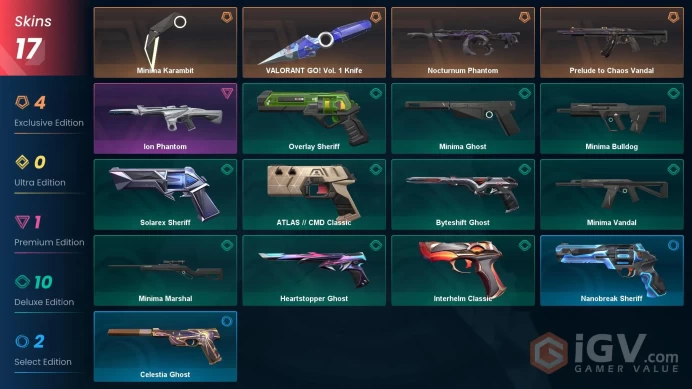 [EU\TURKEY] - SKINS 17 - KNIFE 2 - Nocturnum Phantom - VALORANT GO! Vol. 1 Knife - FULL ACCESS - INSTANT DELIVERY
