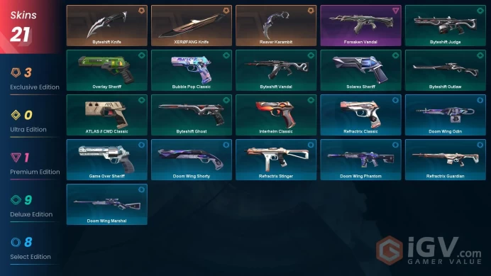 [EU\TURKEY] - SKINS 21 - KNIFE 3 - Reaver Karambit - Byteshift Knife - XER￘FANG Knife - FULL ACCESS - INSTANT DELIVERY