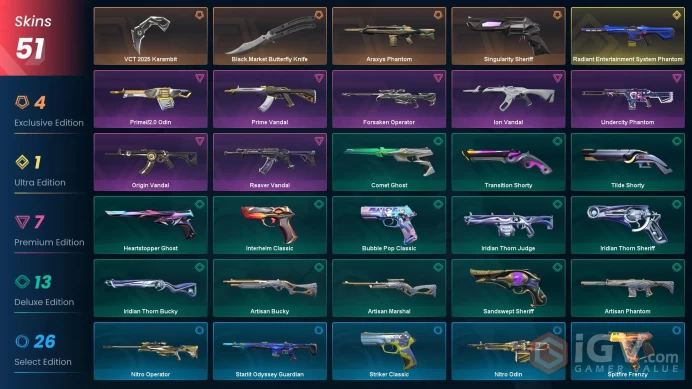 [EU\TURKEY] - SKINS 51 - KNIFE 2 - Radiant Entertainment System Phantom - Black.Market Butterfly Knife - FULL ACCESS - INSTANT DELIVERY