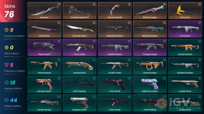 [EU] - SKINS 76 - KNIFE 7 - K/TAC Blade - Cryostasis Impact Drill - Prism III Axe - FULL ACCESS - INSTANT DELIVERY