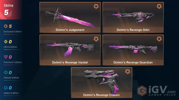 [EU] - SKINS 5 - KNIFE 1 - Dolmir's Revenge Vandal - Dolmir's Judgement - Dolmir's Revenge Odin - FULL ACCESS - INSTANT DELIVERY