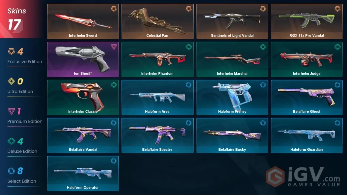 [EU\TURKEY] - SKINS 17 - KNIFE 2 - Celestial Fan - Interhelm Sword - RGX 11z Pro Vandal - FULL ACCESS - INSTANT DELIVERY