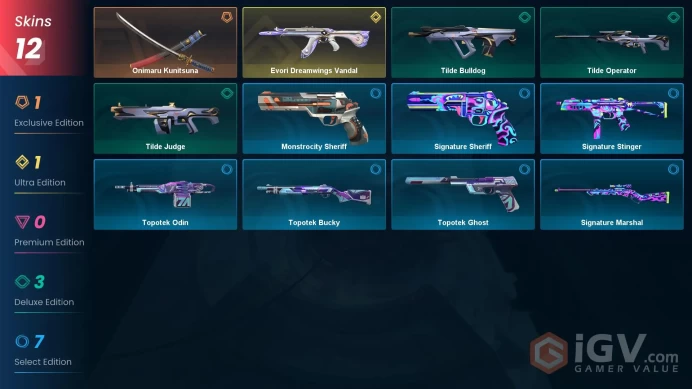 [EU] - SKINS 12 - KNIFE 1 - Evori Dreamwings Vandal - Onimaru Kunitsuna - FULL ACCESS - INSTANT DELIVERY