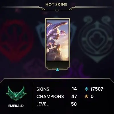 EUW / S15 EMERALD IV / FLEX PLATINUM III / 47 CHAMPS / 14 SKINS / 60W/45L / 55%+WR / HONOR 5 / CHANGEABLE EMAIL / 24/7 DELIVERY #L1/96725AR3