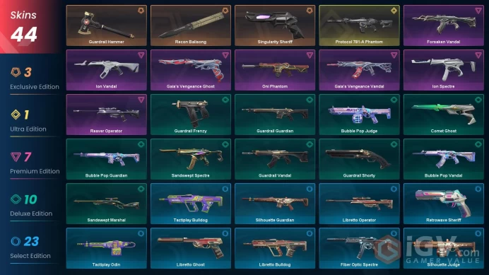 EU/TR - 10 Premium Skins-Recon Balisong-Forsaken Vandal-Oni Phantom-Ion Vandal-Protocol 781-A Phantom-Gaia's Vengeance Vandal-Reaver/Full Access