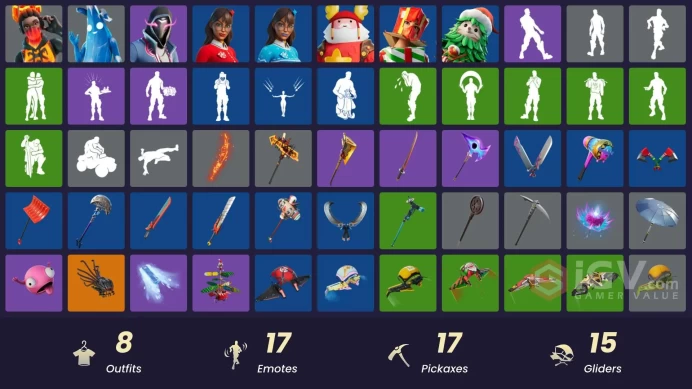 [PC/PSN/XBOX] 8 skins | Tectonic Komplex | Polar Peely | Xander | Blizzabelle | Krisabelle | Winterfest Bushranger | Holiday Boxy