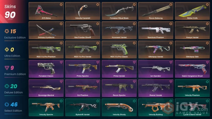 EU | 90 skins | 6 Knifes | Onimaru Kunitsuna RGX 11z Pro Vandal Araxys Vandal