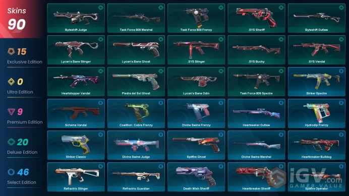 EU | 90 skins | 6 Knifes | Onimaru Kunitsuna RGX 11z Pro Vandal Araxys Vandal