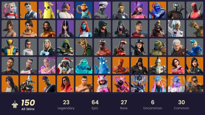 PC/PSN/Xbox/Nintendo 150 skins | Leviathan Axe | Gold Brutus | Gold Midas | Tart Tycoon | Eternal Knight | Spire Assassin | Sorana
