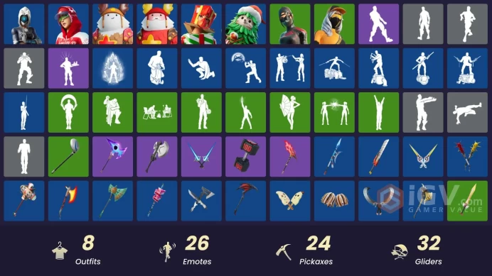 [PC/PSN/XBOX] 8 skins | Holiday Boxy | Sled Ready Guff | Winterfest Bushranger | Arctic Adeline | Focus | Guff Gringle | Scarlet Commander