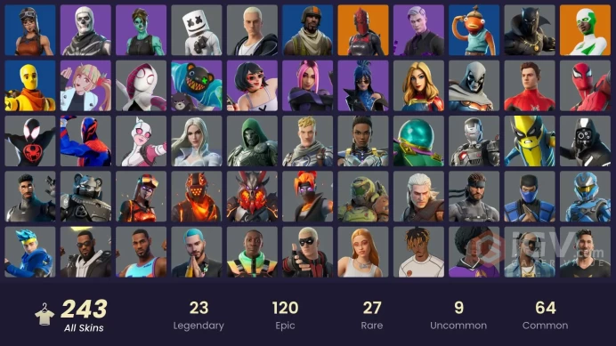 [ALL PLATFORMS]-232 Skin-Renegade Raider | Aerial Assault Trooper | Galaxy Grappler | Son Goku | Shadow Midas |LeBron James| Dynamo| FULL ACCESS