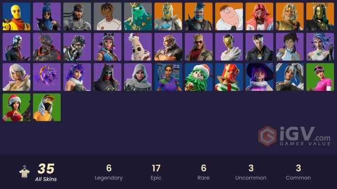 [PC-PSN-XBOX]-35 SKIN-Mako OG-Spectra Knight-Zeus-Hades-Slayer Juice WRLD-Medusa-Artemis-Dummy-FULL ACCESS-