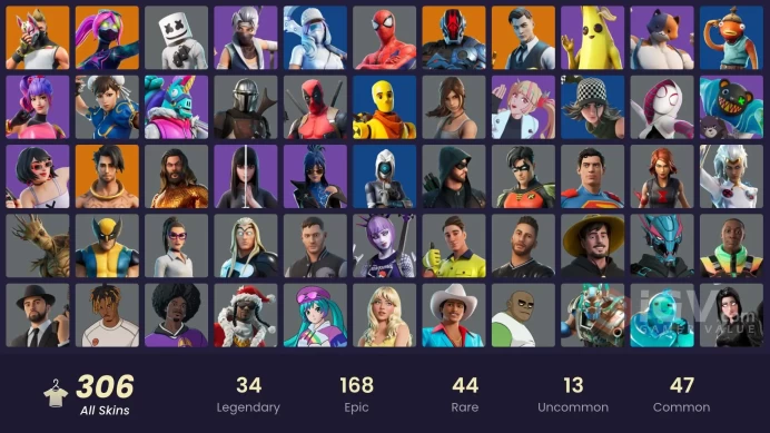 [ALL PLATFORMS]-301 Skin-Leviathan Axe-Wild Card-Marshmello-Chun-Li-Black Widow OG-FULL ACCESS-