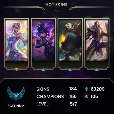 [3in1] LEAGUE OF LEGENDS + VALORANT | 517 level | 184 skins | Full access | Warranty | 2 Gifts 