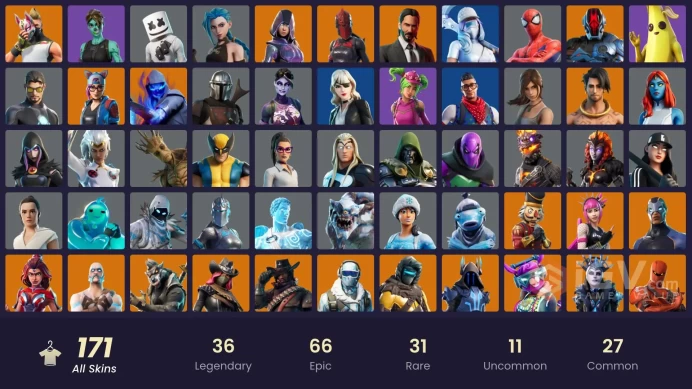 FA - [PSN/XBOX/PC] - 172 skins | Glow | Prodigy | Rogue Agent | Arcane Jinx | Fade | The Ice King | Ragnarok | The Foundation | Frostbite