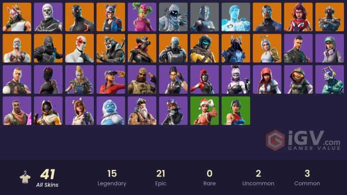 41 SKINS | THE ICE KING | THE VISITOR | VALOR | OMEGA | CALAMITY | RAGNAROK | ENFORCER | DRIFT | ARK | CARBIDE | DIRE | LYNX