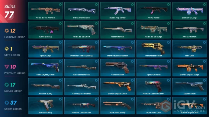 NA+77 skins+48000VP+Evori Dreamwings Vandal+Champions 2023 Vandal+RGX 11z Pro Karambit+Catrina+Prime//2.0 Karambit+Recon Balisong.12.6.2