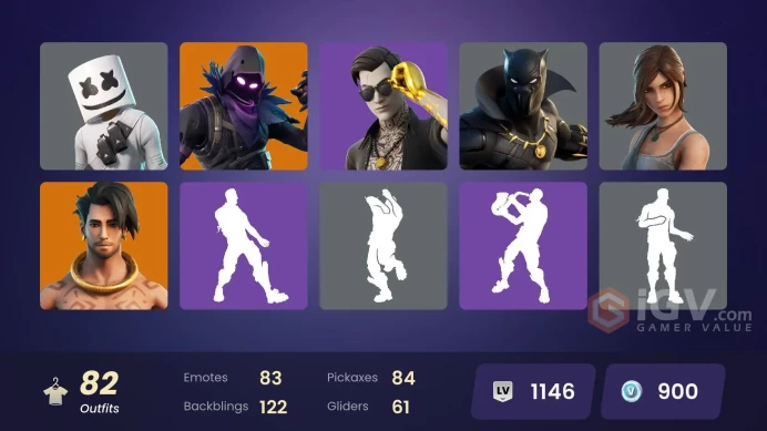 [ALL PLAFORMS]-43 paid-Lara Croft-Midas Rex-Captain America-Marshmello-Thanos-LeBron James-FULL ACCESS-