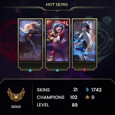 [EUW] - Gold III / 21 Skins / Changeable Mail | Instant Delivery | Lifetime Warranty | 100% Handmade & Secure | 24/7 Support