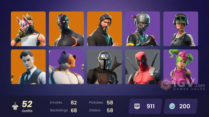 52 skins | The Reaper | Elite Agent | Take The L | Tidy | Omega | Trailblazer | Ride The Pony | Mako | Snowflake | Rogue Agent | Valor