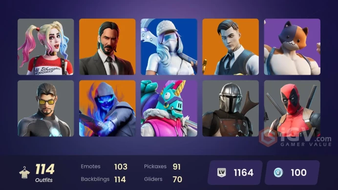 114 SKINS | TART TYCOON | PITCH PATROLLER | JOHN WICK | MENACE | PREDATOR | GEAR SPECIALIST MAYA | VI | TORIN | RAZ