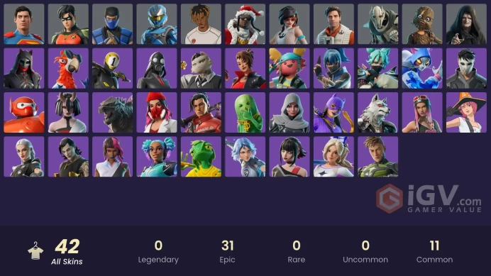  [PC/PSN/XBOX/SWITCH]42 skins | Apprentice Evie | Wookiee Team Leader | Poe Dameron | Emperor Palpatine | General Grievous | UNSC Spartan 